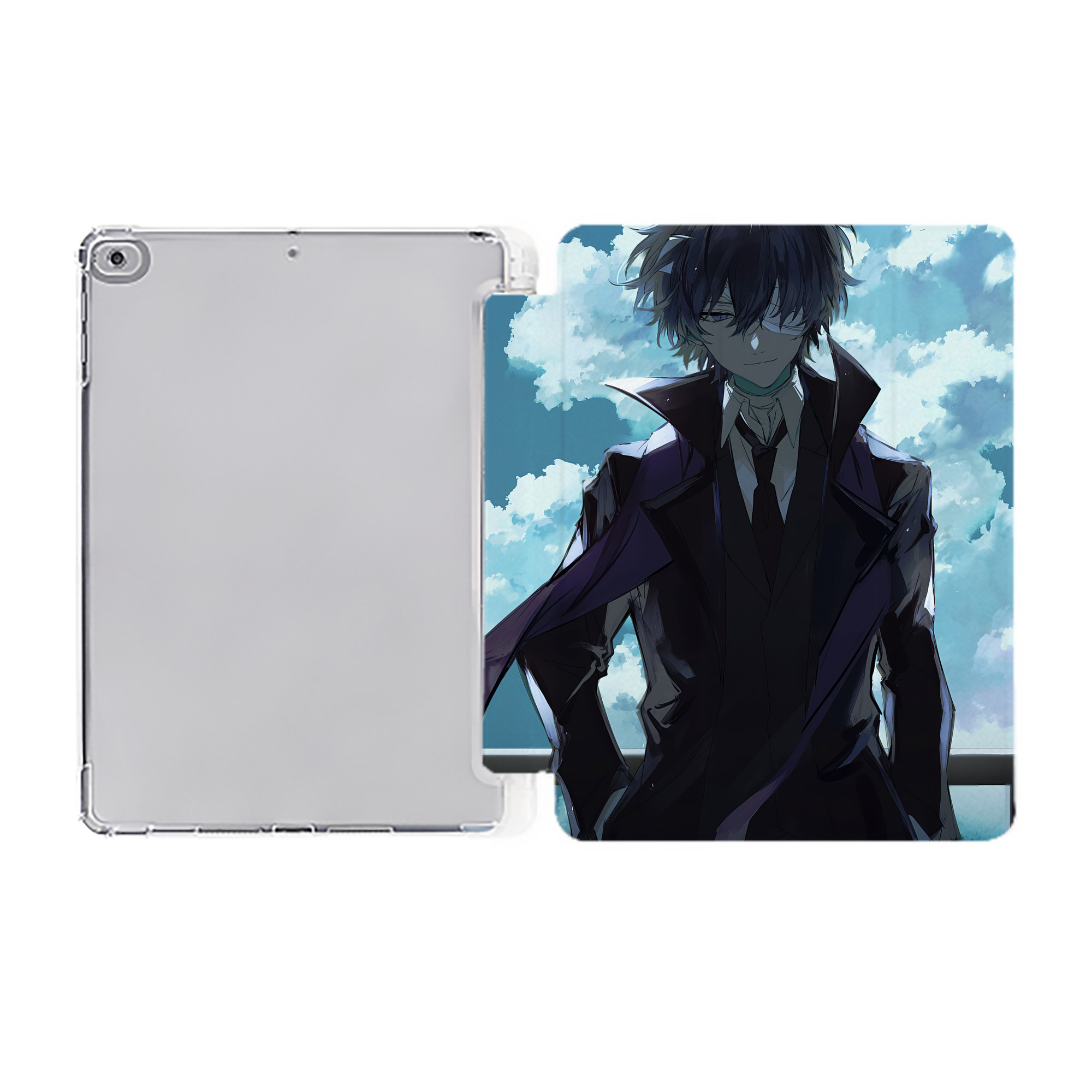 （画像用） 文豪ストレイドッグス Bungo Stray Dogs IPad ケース ペン収納付き 三つ折りスタンド PUレザー×シリコン 対応機種9.5/10.5/10.9インチ